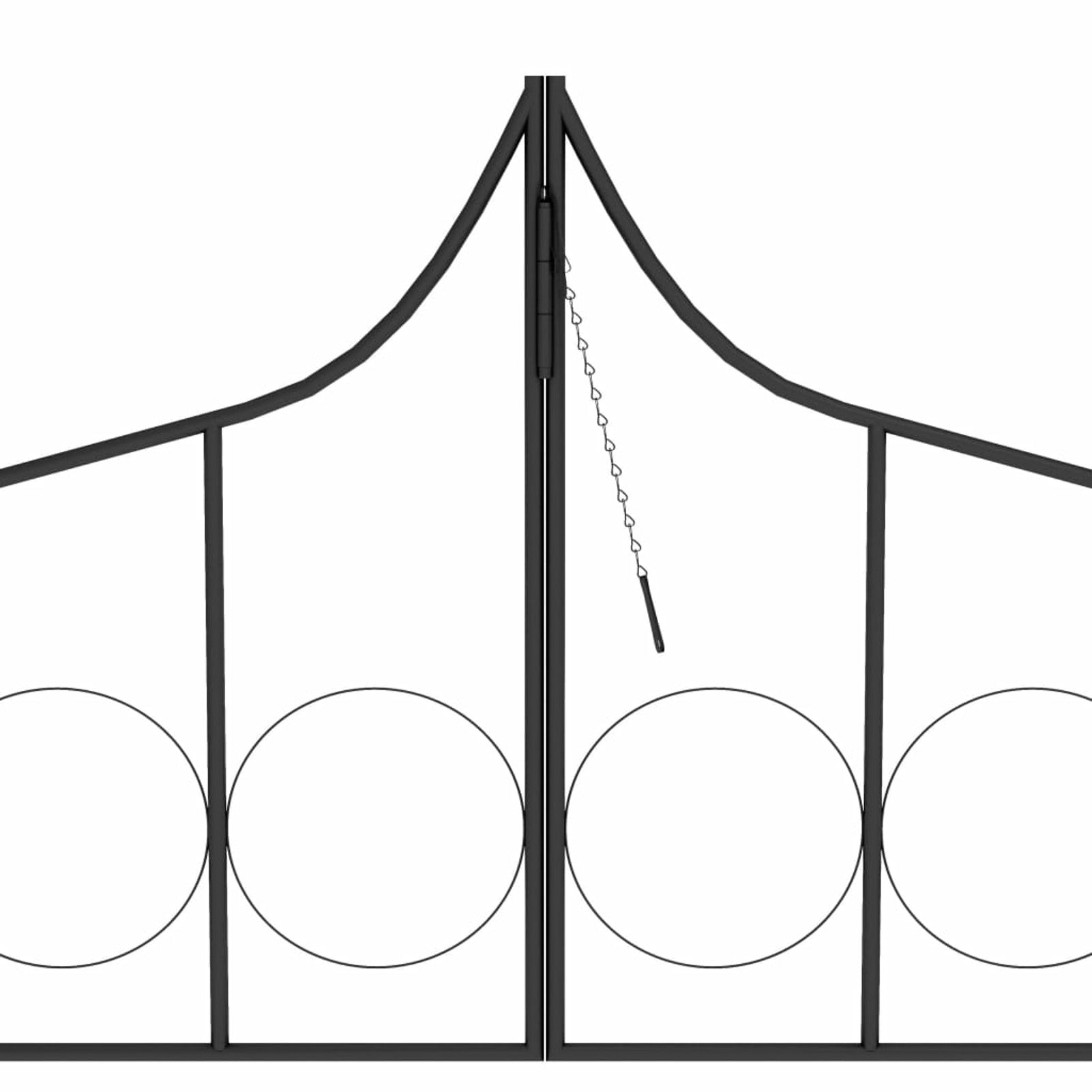 Garden Arch with Gate Black 54.3"x15.7"x93.7" Iron