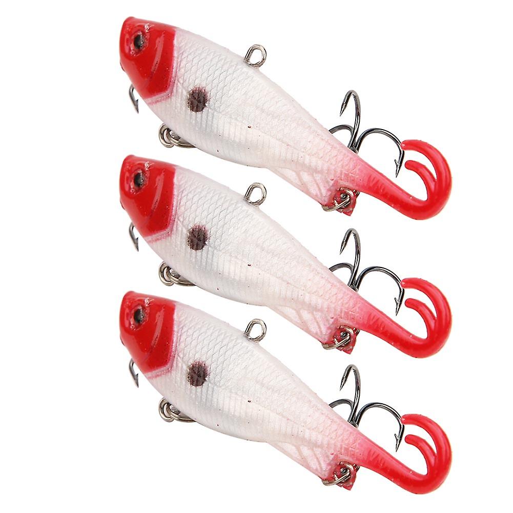 3pcs Double Tail Soft Bait Artificial Simulation Lifelike Ice Fishing Lure Tackle2#