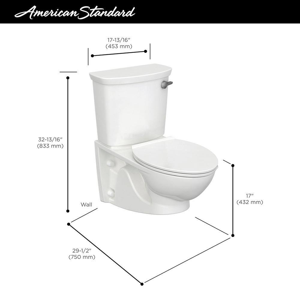 American Standard Glenwall VorMax 1.28 GPF Single Flush Toilet with Left Hand Trip Lever in White (Seat Not Included) 2882107.020