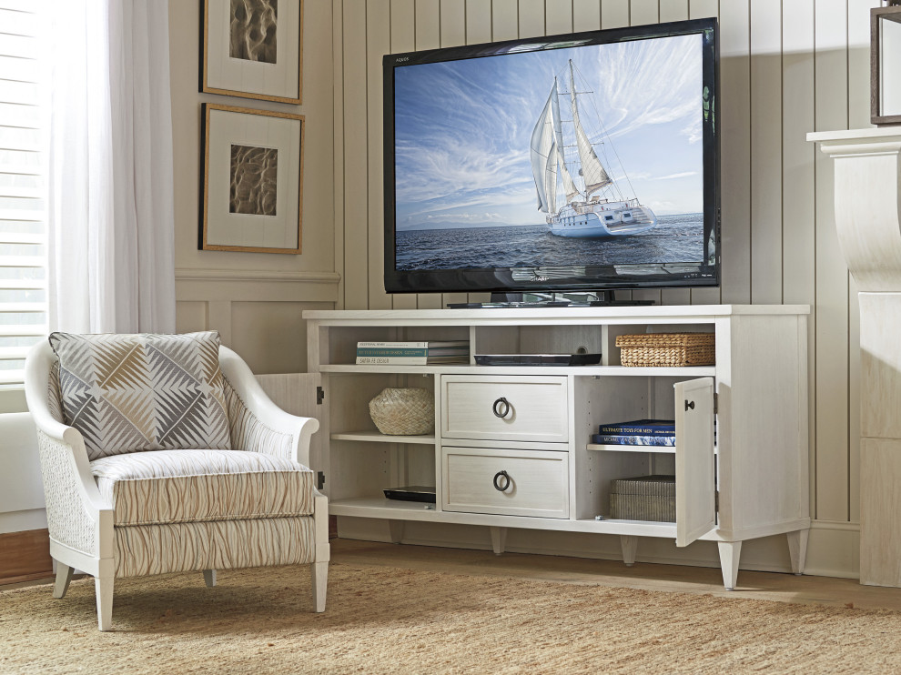 Dockside Media Console   Beach Style   Entertainment Centers And Tv Stands   by Lexington Home Brands  Houzz