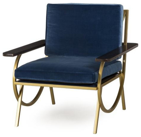 Kellan Chair Vana Blue Velvet   Contemporary   Armchairs And Accent Chairs   by V.S.D Furniture  Houzz