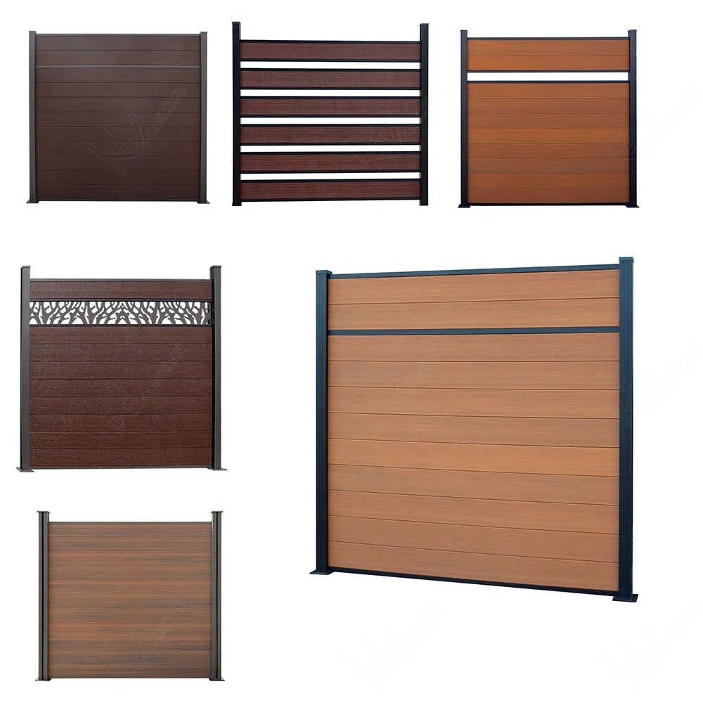 WPC directly factory OEM Wind proof easy installation wood plastic composite garden fence panels