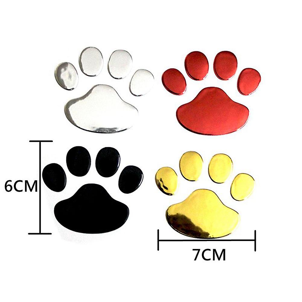 2pcs Car Paw Print Stickers Pvc Personalized Dog Footprints Stickers Creative Decorative Car Stickers Red