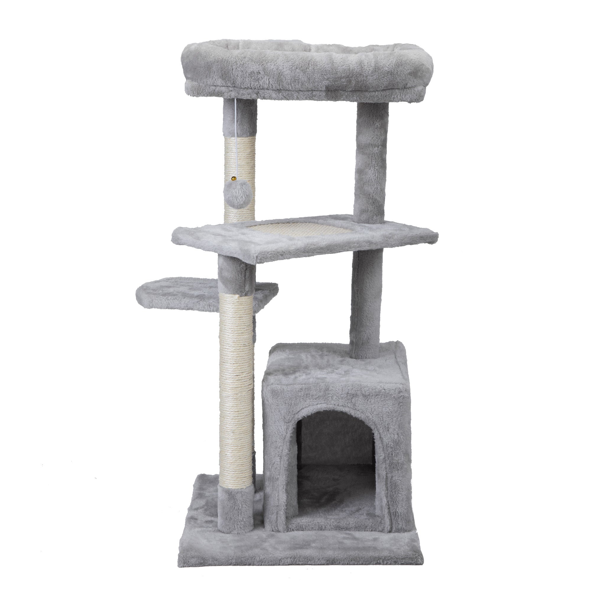 Double Level Cat Tree Stand House Furniture Kittens Activity Tower Posts Kitty Pet Play House