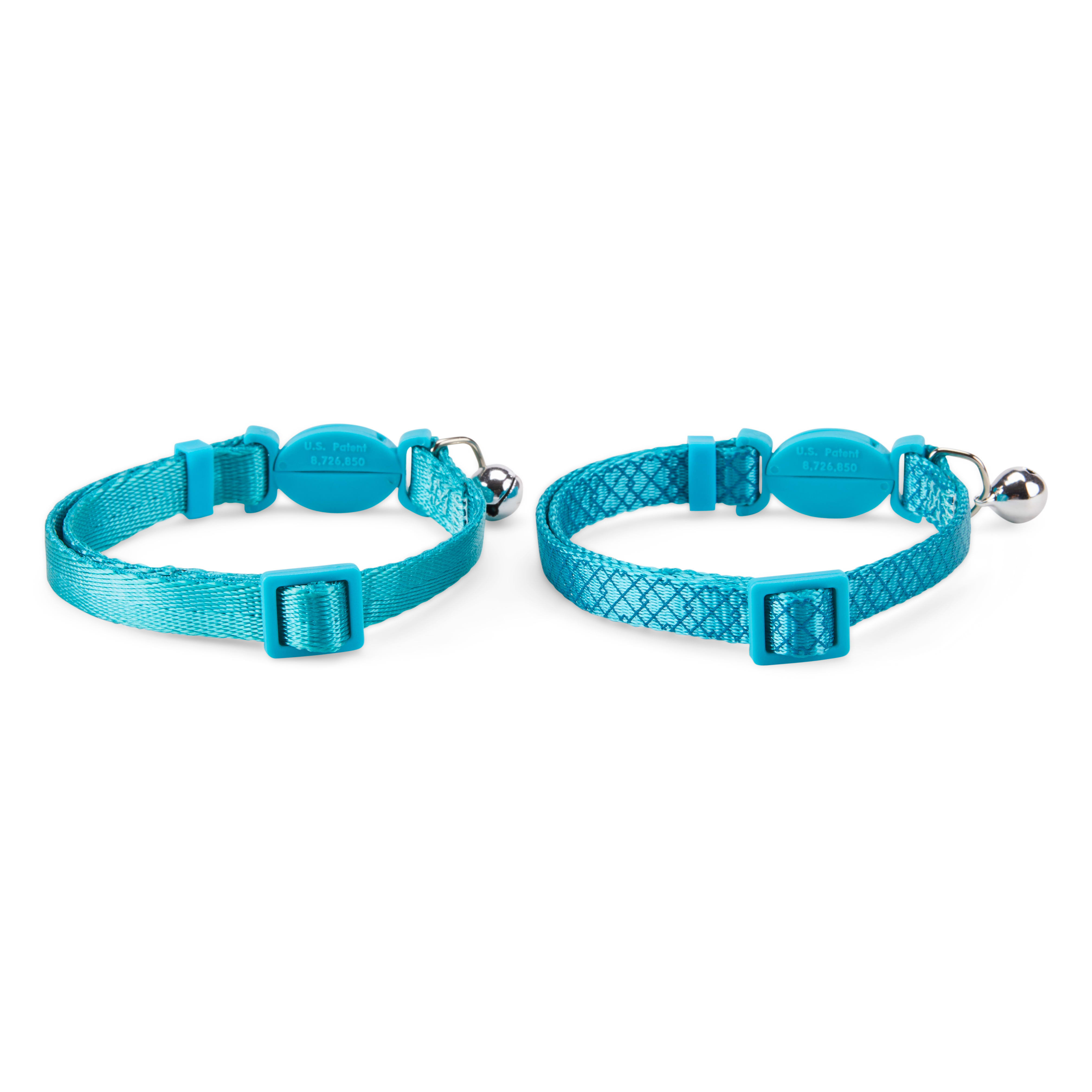 YOULY Turquoise Breakaway Cat Collars， Pack of 2