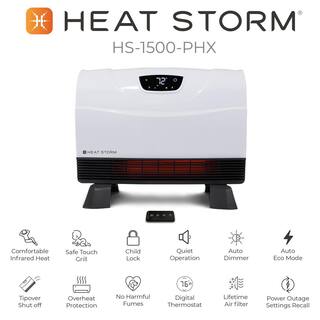 Heat Storm Phoenix Floor to Wall Unit 1500-Watt Infrared Quartz Portable Heater with Built-In Thermostat and Over Heat Sensor HS-1500-PHX