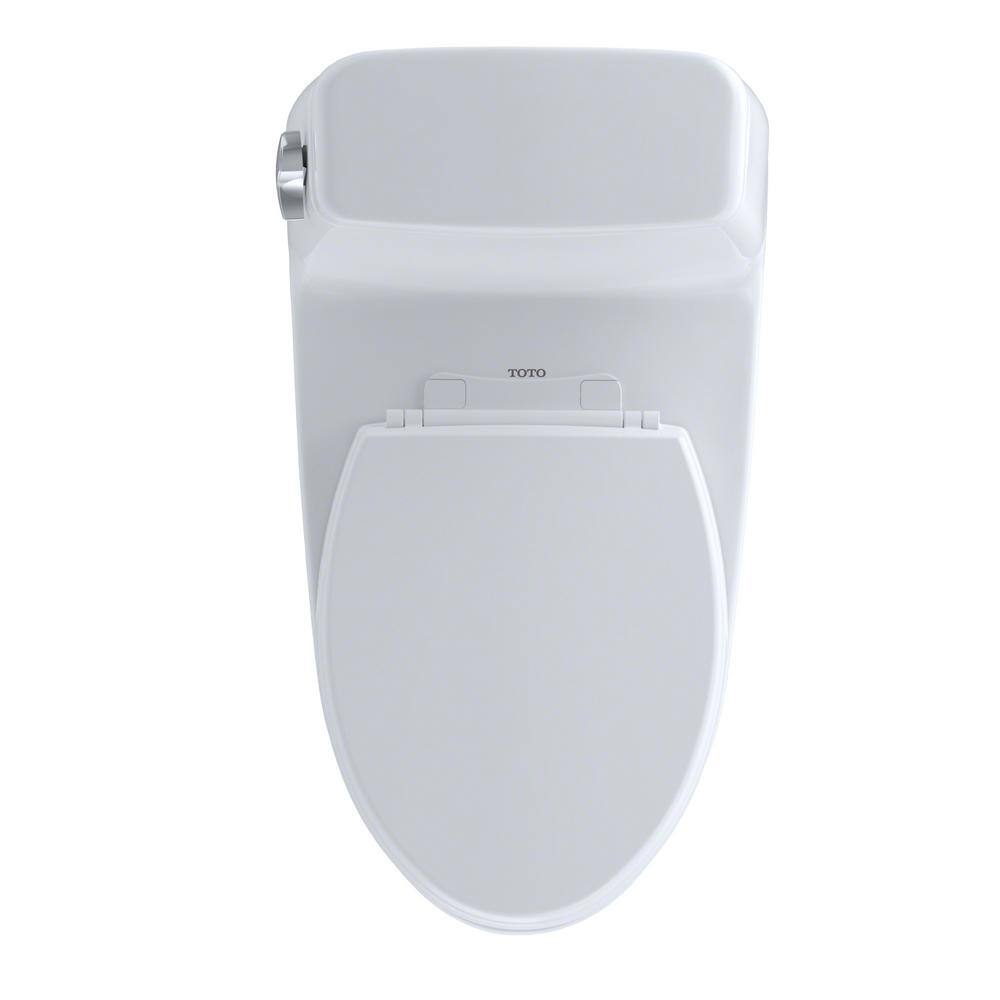 TOTO UltraMax 1-Piece 1.6 GPF Single Flush Elongated ADA Comfort Height Toilet in Cotton White SoftClose Seat Included MS854114SL#01