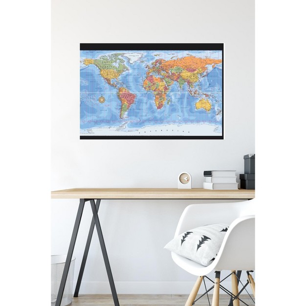 Trends International Map World Time Zones Unframed Wall Poster Prints