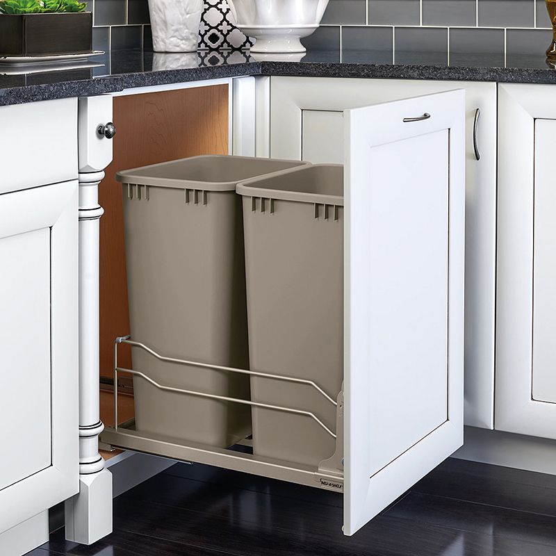 Rev-a-shelf Double Pull Out Trash Can 50 Qt With Soft-close， 53wc-2150scdm-212