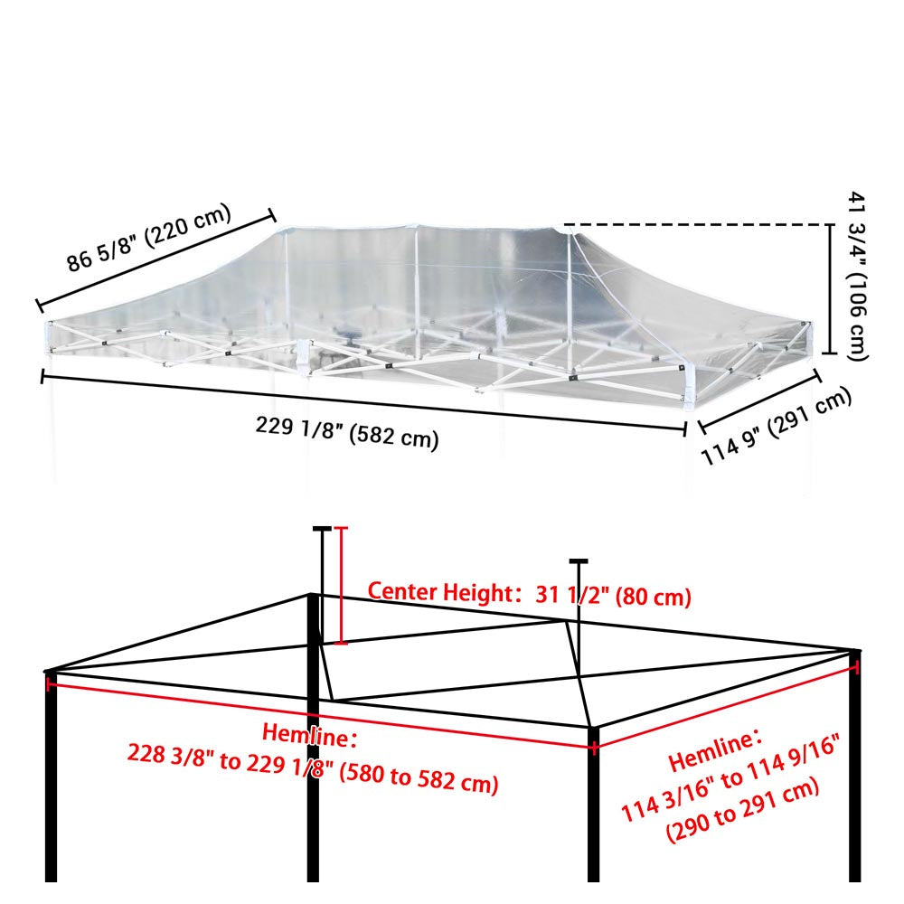 Yescom Waterproof Pop Up Canopy Top Replacement