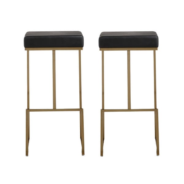 Ferra Black Gold Steel Barstool (Set of 2)