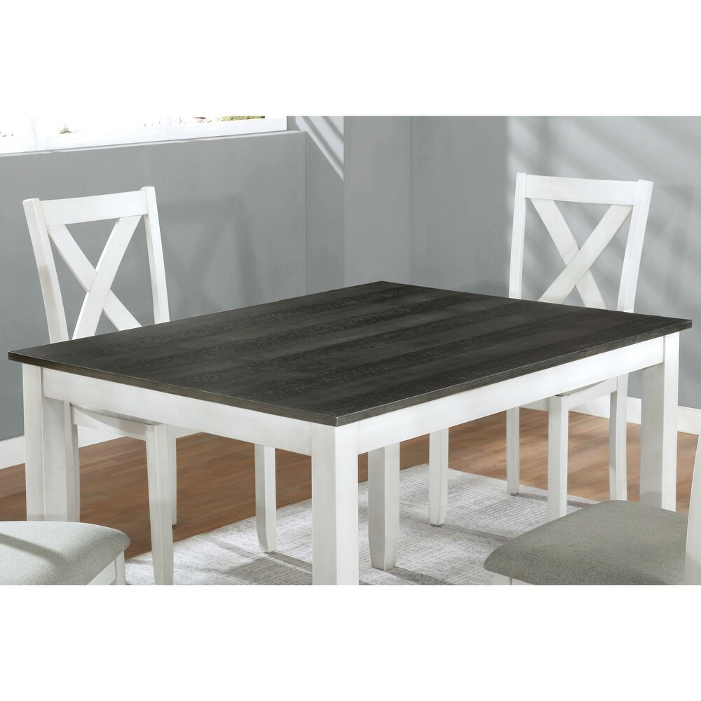 Cleyton Rustic Solid Wood Padded 5 Piece Dining Set by Furniture of America