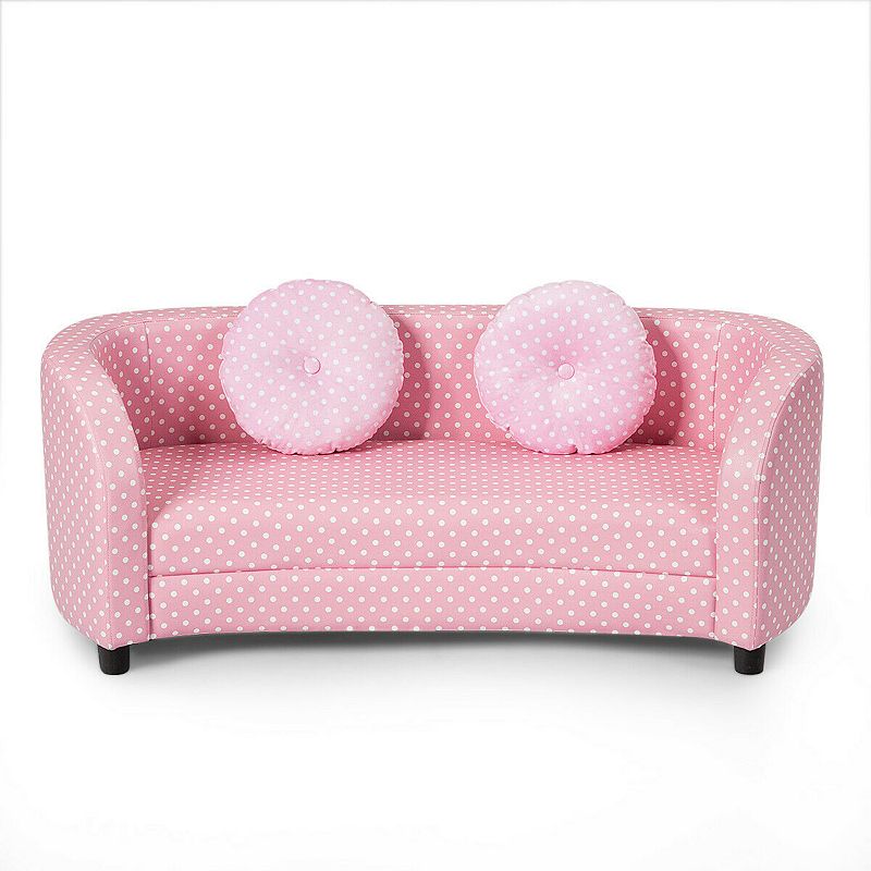 2 Seat Kid's Sofa Armrest Chair with Two Cloth Pillows