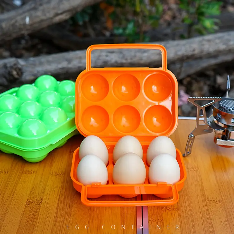 6 Grid Egg Storage Box Plastic Travel Portable Kitchen Utensils Outdoor Picnic BBQ Camping Tableware Camping Gear