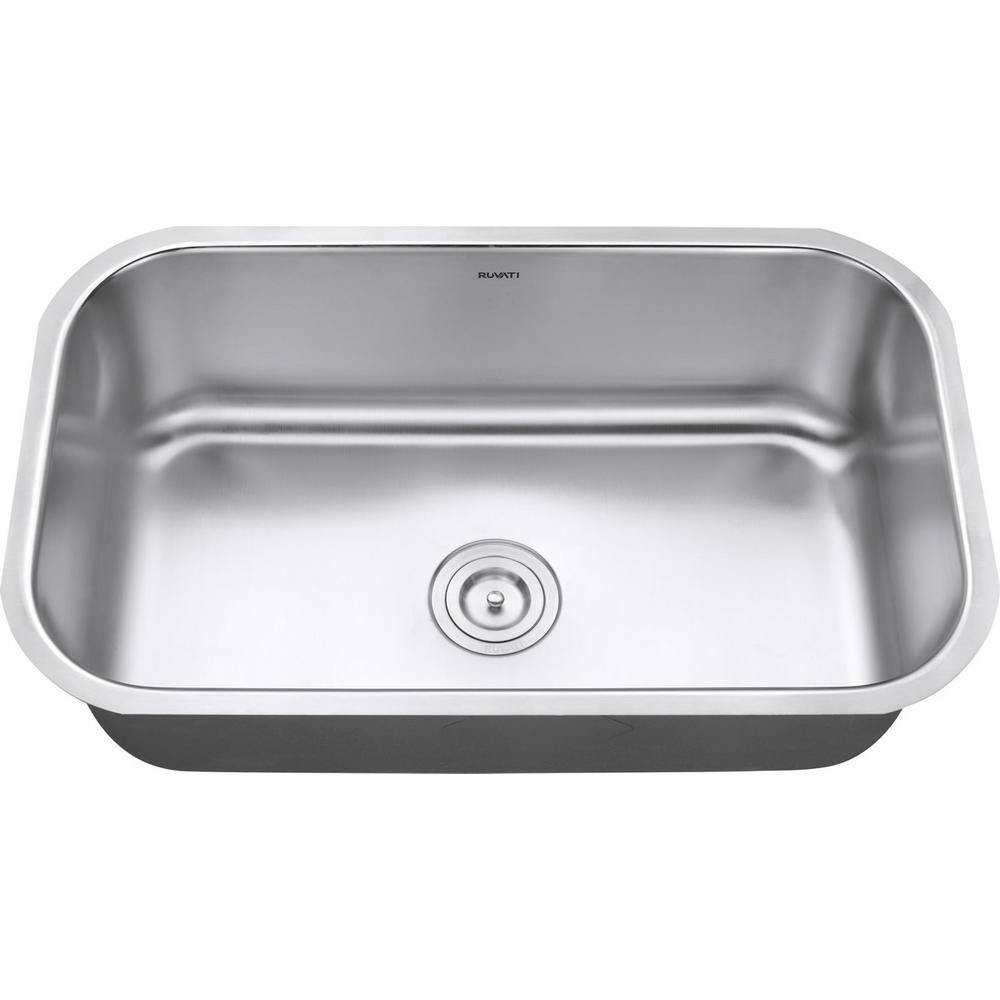 Ruvati 30 in. Single Bowl Undermount 16-Gauge Stainless Steel Kitchen Sink RVM4250