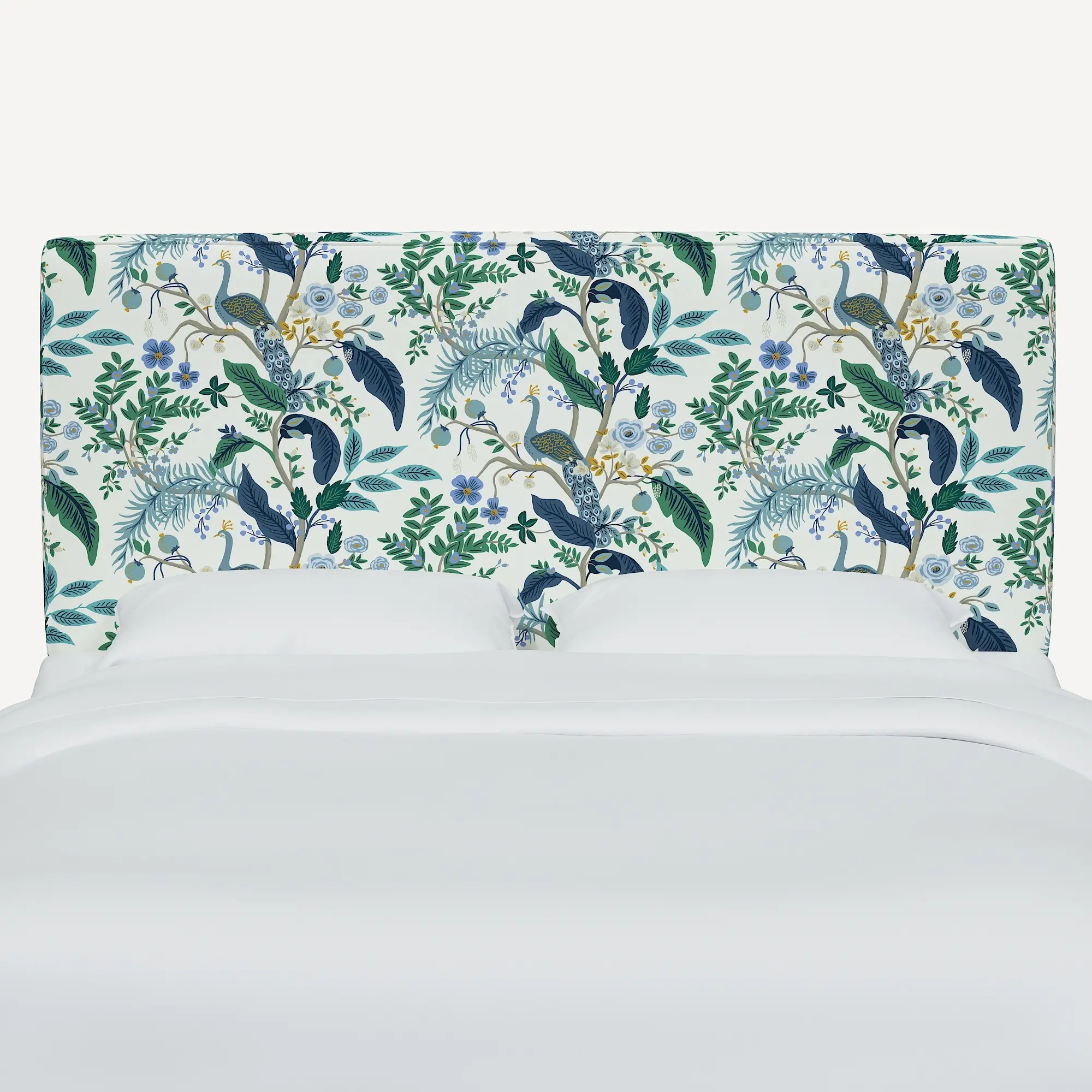 Rifle Paper Co Elly Blue Peacock Twin Headboard