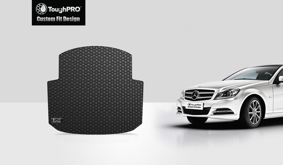 ToughPRO - Trunk Mat Compatible with MERCEDES-BENZ C300 - All Weather Heavy Duty (Made in USA) - Black Rubber - 2012