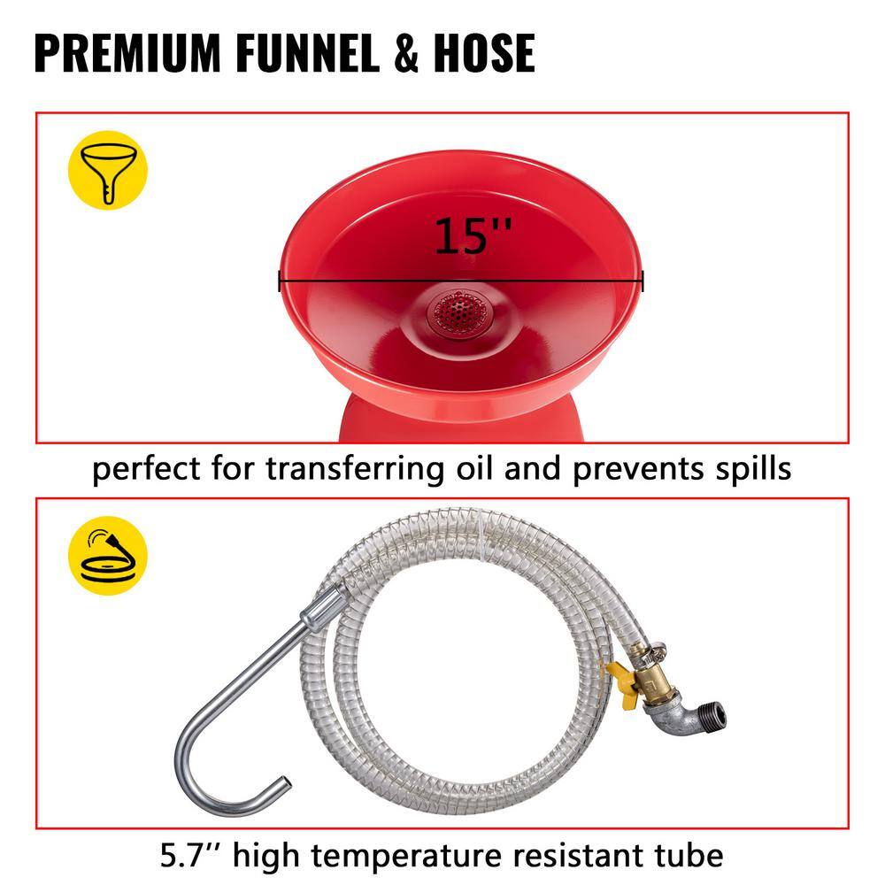 VEVOR Waste Oil Drain Tank 20 Gal. Portable Oil Drain Change Air Operated Fluid Fuel with Wheel for Easy Oil Removal QCPJLBHDYF20UAJ6WV0