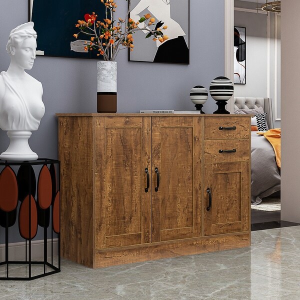 Wood Buffet Sideboard with 2 doorsand1 Storage and 2drawers