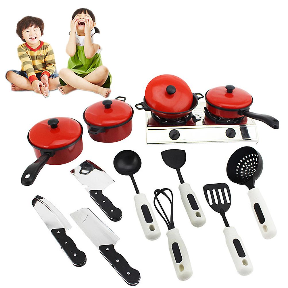 13pcs/Set Kitchen Red Cutlery Toys Baby Suit Playing Function Cooking Utensils Educational Toys