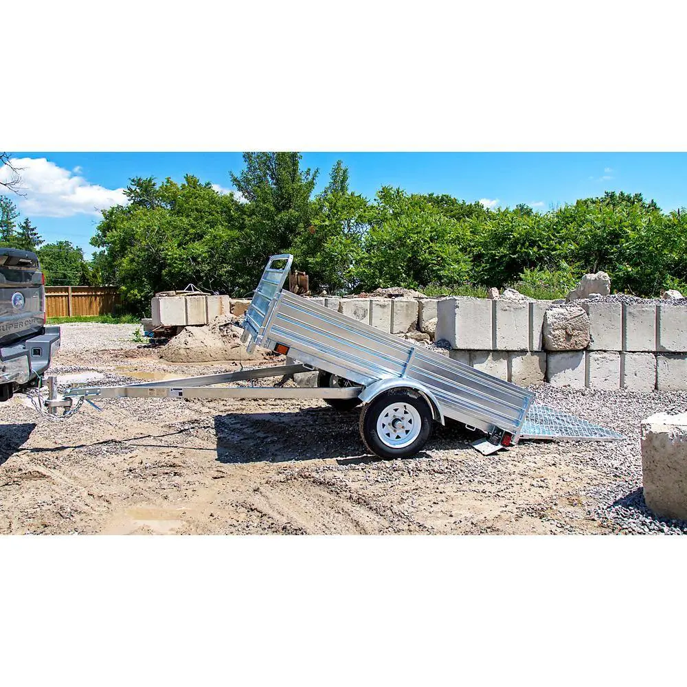 DK2 4.5 ft. x 7.5 ft. Single Axle Galvanized Utility Trailer Kit with Drive-Up Gate MMT5X7G-DUG