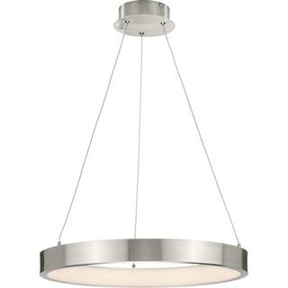 Progress Lighting Inverse Collection 27-Watt Integrated LED Brushed Nickel Modern Integrated LED Pendant with Shade P500369-009-30