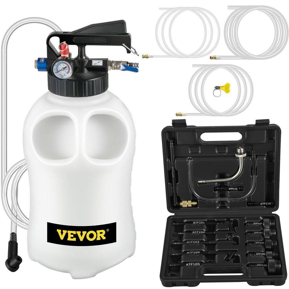 VEVOR Transmission Fluid Pump 2-Way Automatic Oil Liquid Extractor Tool Set 10 Liter with (14-Pieces) ATF Filler Adapters QCBSX10L14ATFBDV9V0