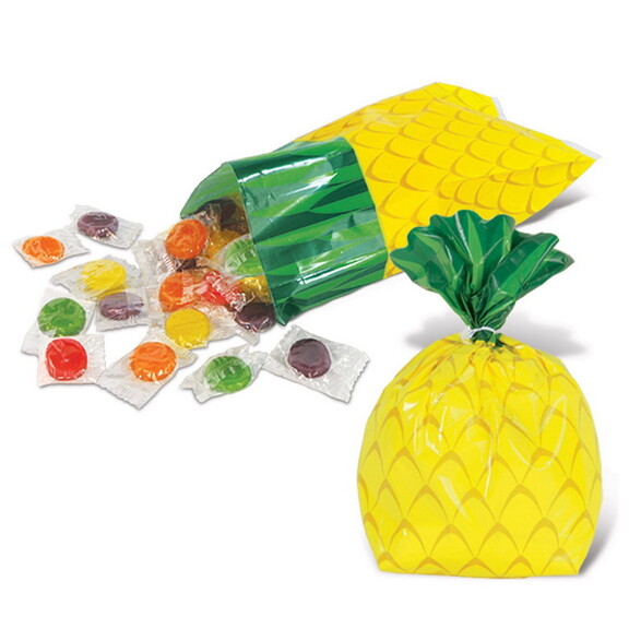 Beistle 52213 Pineapple Cello Bags  twist ties inc...