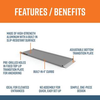 EZ-ACCESS GATEWAY 3G 10 ft. Aluminum Solid Surface Wheelchair Ramp GATEWAY3G 10