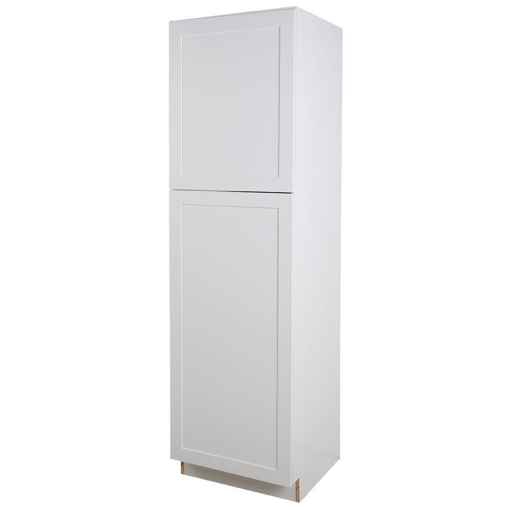 Hampton Bay Cambridge White Shaker Assembled Pantry Cabinet with Adjustable Shelves  Soft Close Doors (24 in. W x 24.5 in. D) CM2484P-WH