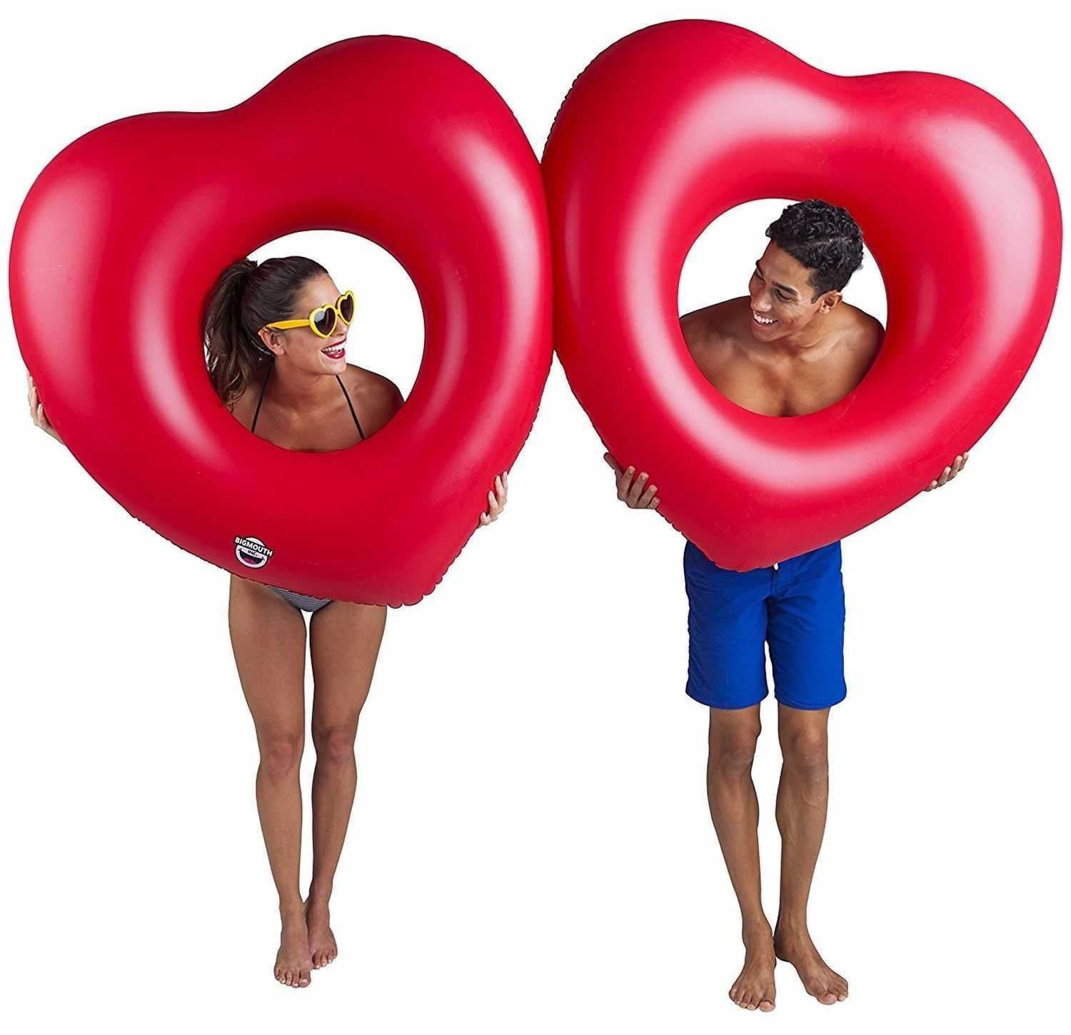 BigMouth Inc. Pool Floats Funny Inflatable Vinyl Summer Pool Or Beach Toys – Two Hearts