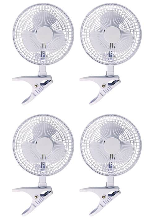 Active Air ACFC6 6 2-Speed Clip-On Desk Kitchen Hydroponics Grow Fan  (4 Pack)