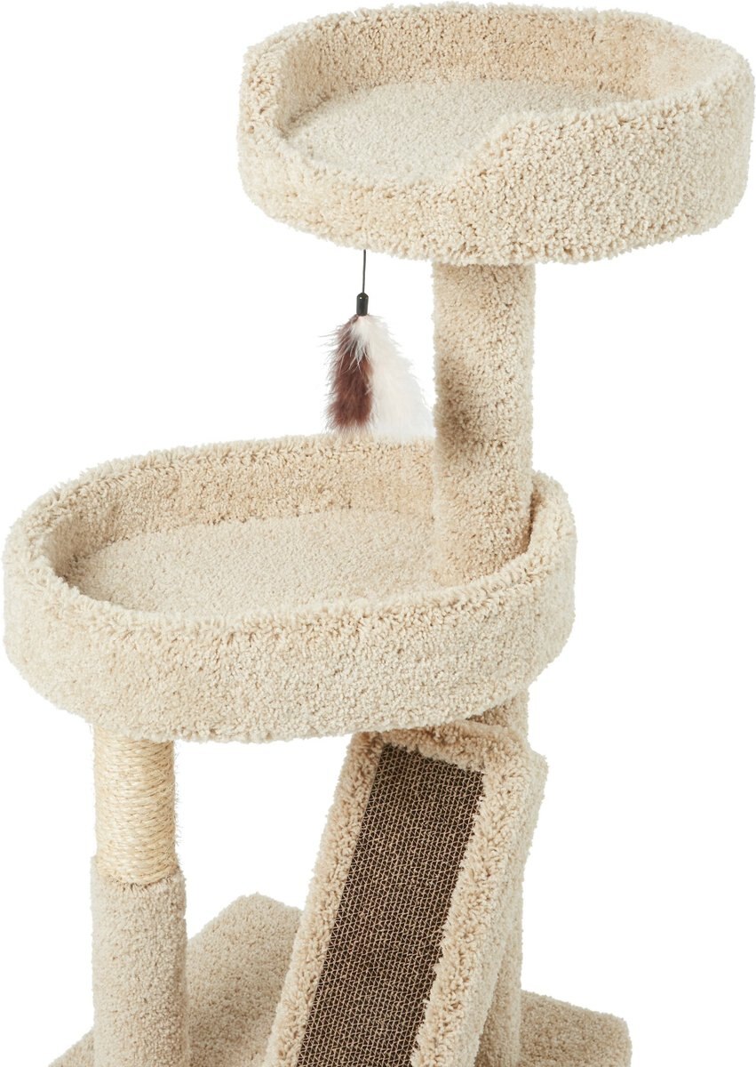 Frisco 44-in Real Carpet  Cat Tree with Replaceable Corrugate Scratcher