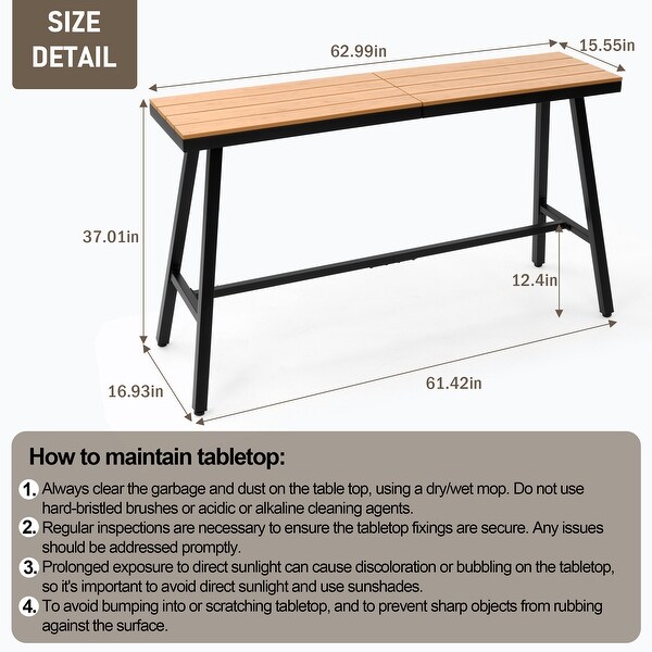 VredHom Outdoor Bar Table Bistro Dining Table