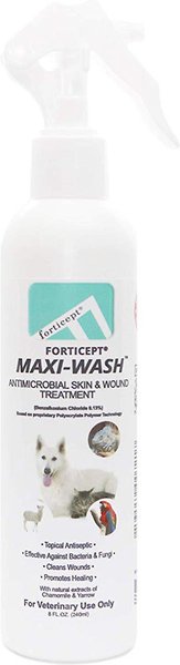 Forticept Maxi-Wash Antimicrobial Skin and Wound Treatment Spray for Dogs， Cats， Horses and Small Pets