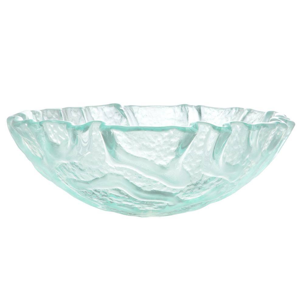 Eden Bath Free-form Wave Glass Vessel Sink in Clear EB_GS11