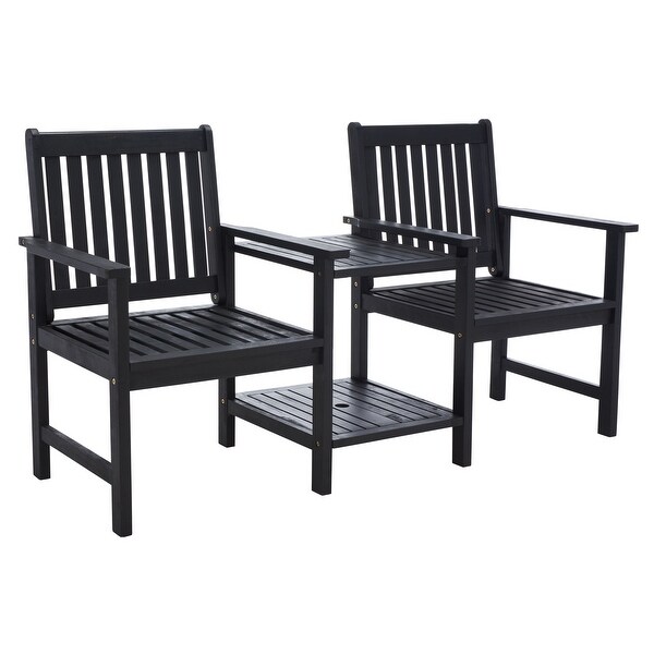 SAFAVIEH Brea Outdoor Solid Wood Twin Seat Bench