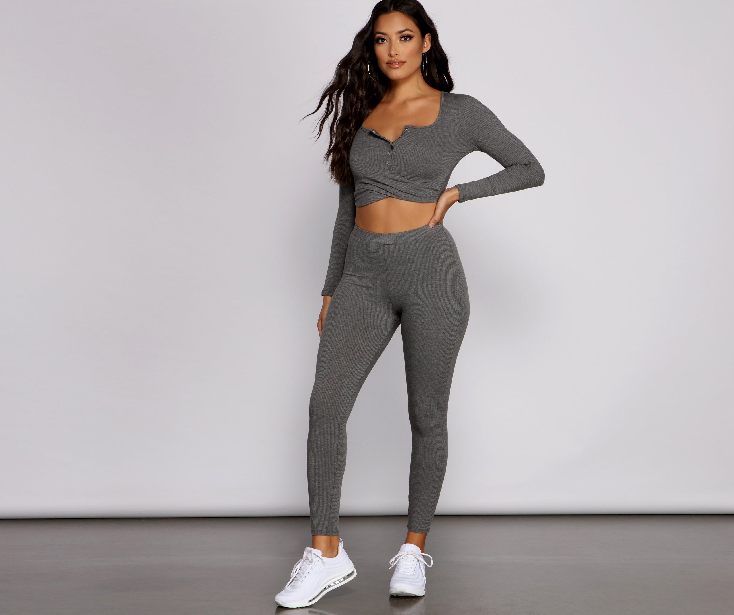 Ribbed Knit High Waist Leggings