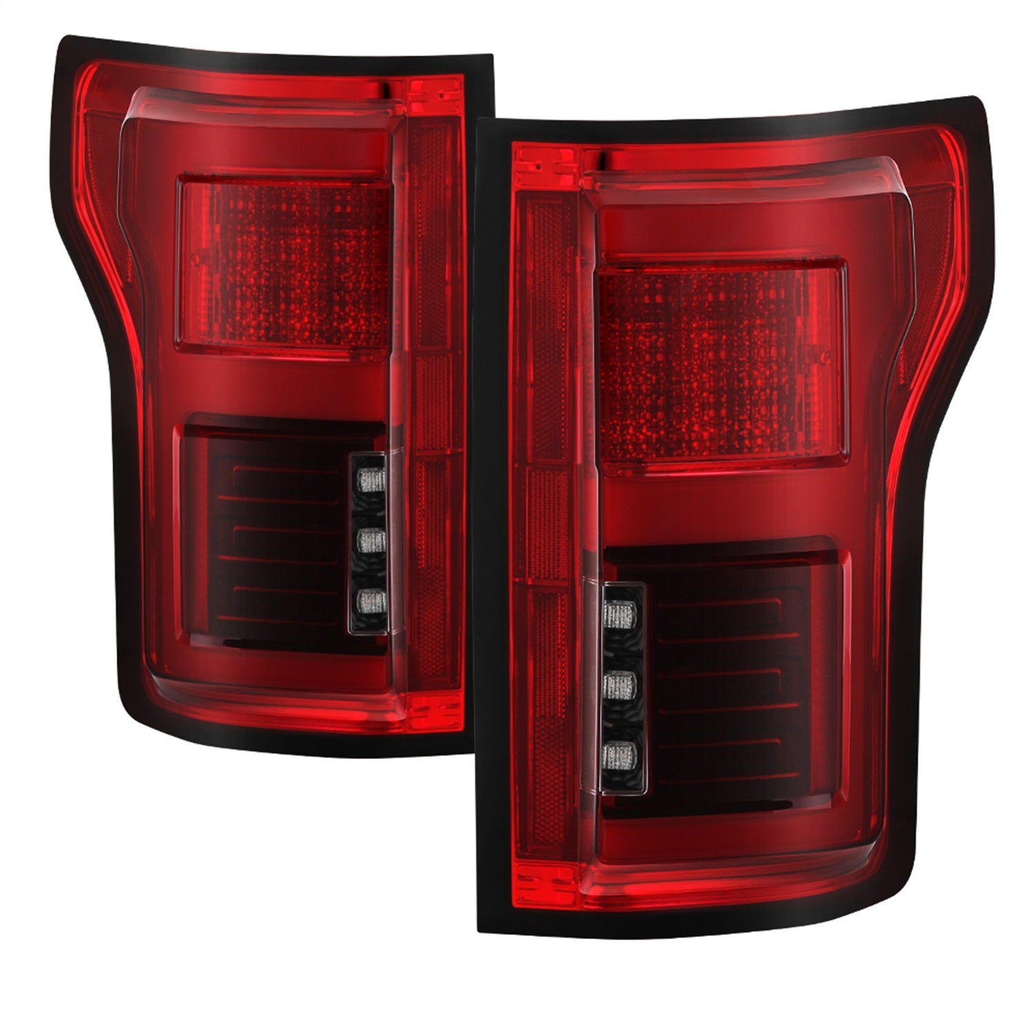 Spyder Auto 5085320 LED Tail Lights; Light Bar; Compatible w/Rear Blind Spot Sensor Only; Red Clear;