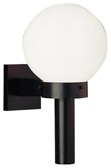 Progress Lighting Acrylic Globe 1 Light  Wall Lantern  Black   Transitional   Outdoor Wall Lights And Sconces   by Lighting and Locks  Houzz