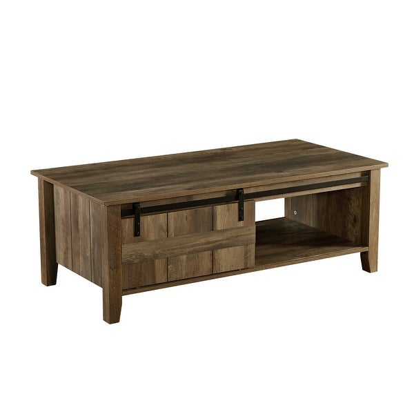 Wood Coffee Table with Shelf in Oak