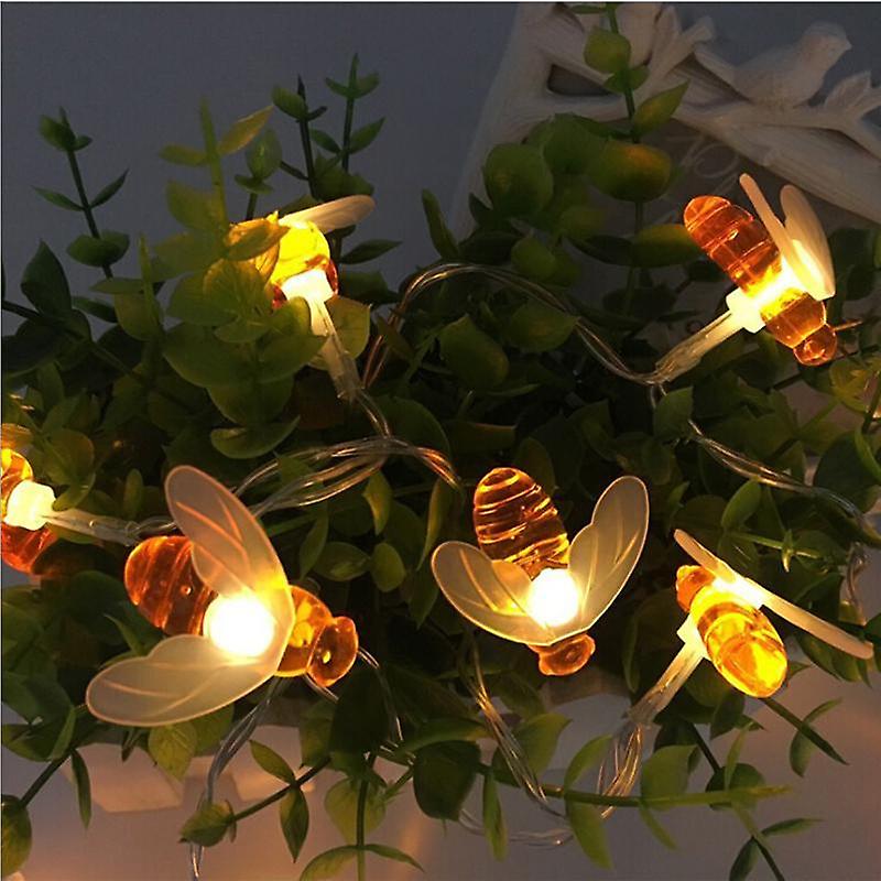 New 10 LED  Honey Bee Fairy String Lights Outdoor Garden Wedding Party DIY Decor