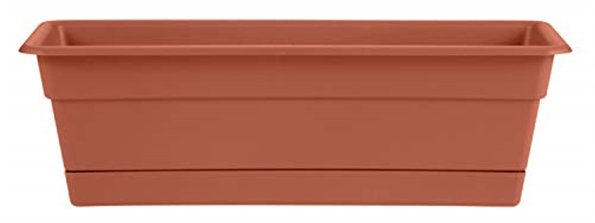 Bloem Dura Cotta Window Box Planter W/Tray 36 x 5.75 Plastic Rectangle Terracotta