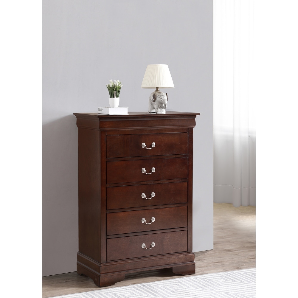 Louis Phillipe 5 Drawer Chest of Drawers (33 in L. X 18 in W. X 48 in H)