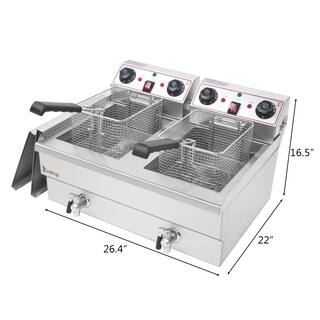 Winado 16.9 qt. Stainless Steel Single Tank Deep Fryer with Faucet 549650390319