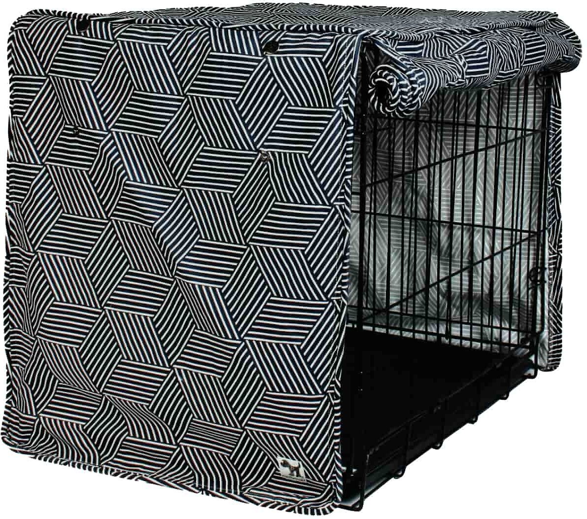 Molly Mutt Dog Crate Cover， Rough Gem， Graphite