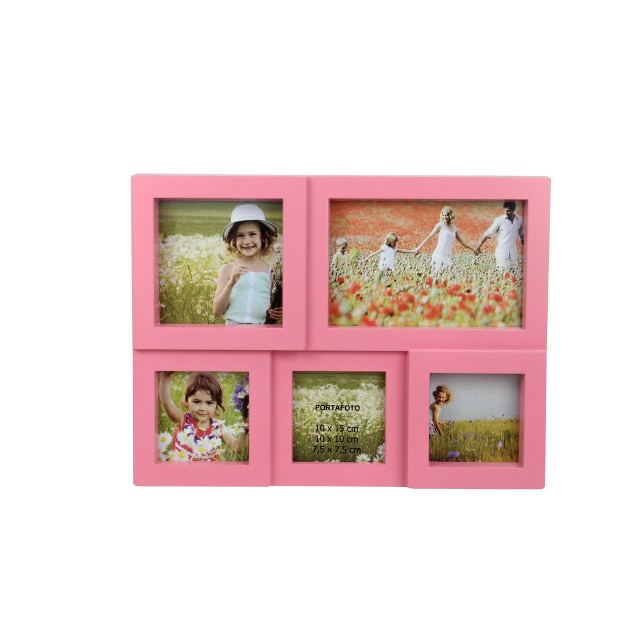 Pink Multi sized Puzzled Collage Photo Picture Frame Wall Decoration