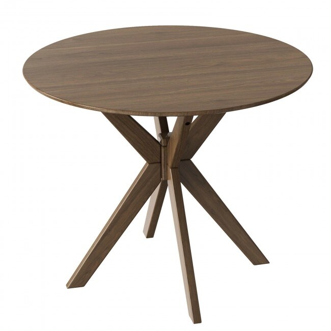 35 Inch Modern Round Wood Dining Table with Solid Legs   36\