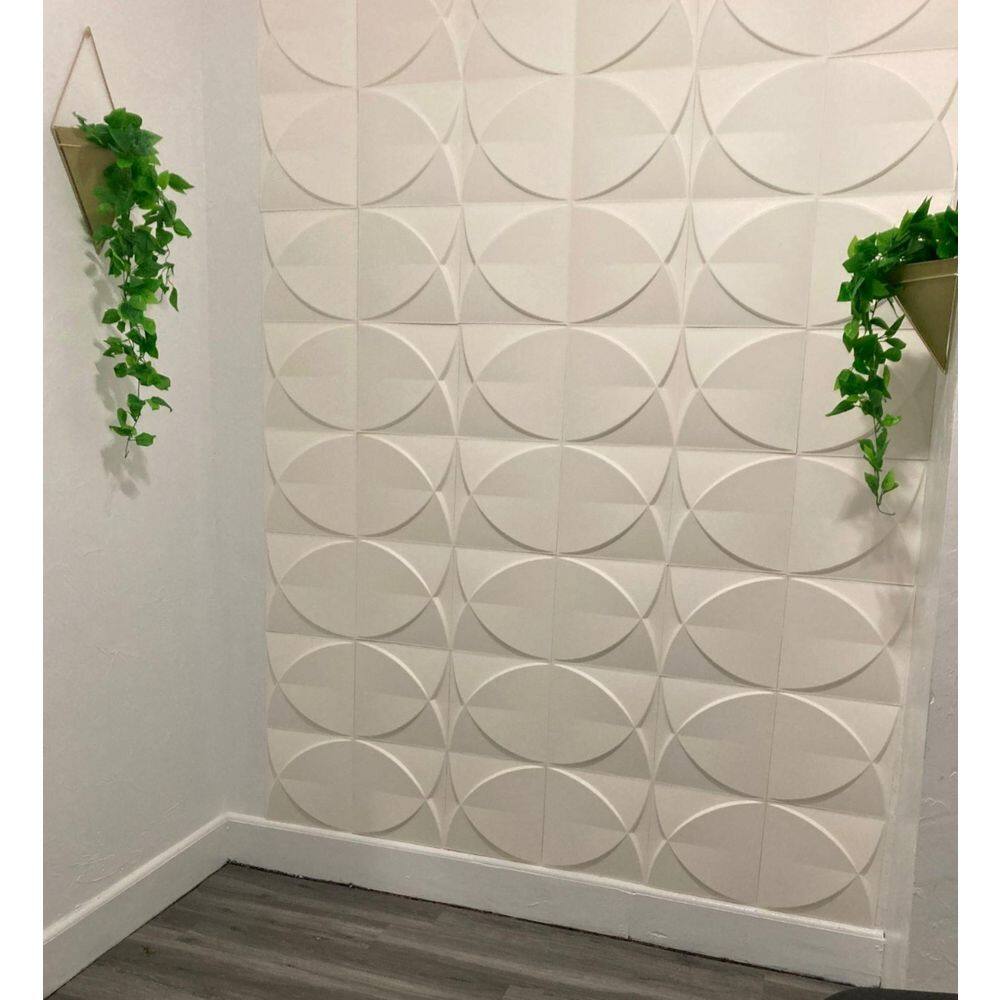 Art3dwallpanels 11.8 in. x 11.8 in. White Windmill Design PVC 3D Wall Panels for Interior Wall Pack of 33 Tiles (32 sq. ft.Box) A10hd329