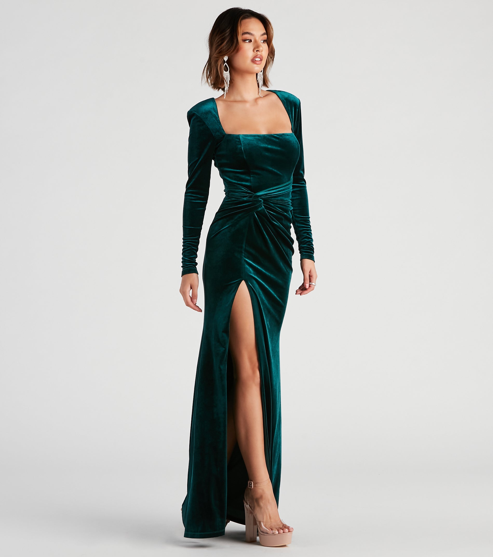 Mindy Formal Velvet Knot Dress